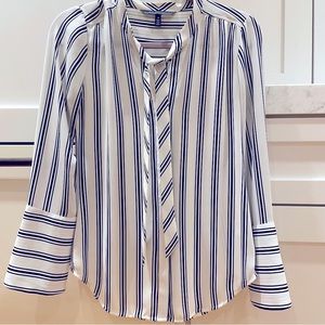 Black and white stripe blouse